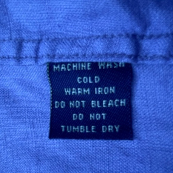 Alan Flusser Linen Purple Long Sleeve Casual Button Down Shirt Size Large - Picture 4 of 7